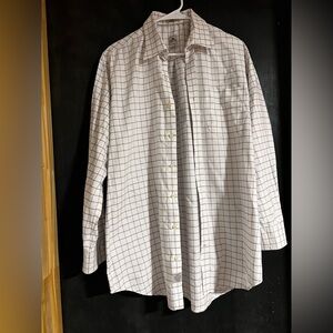 Peter Millar White and Brown Checkered Shirt